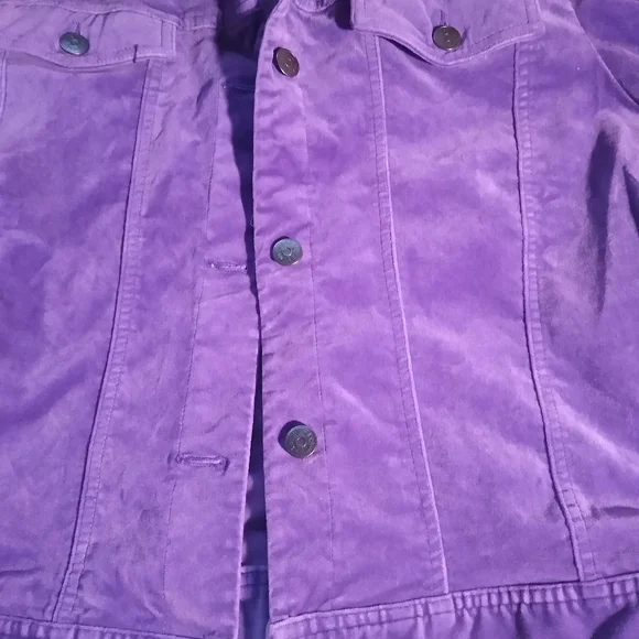 Purple "Velvet" Jacket Trucker Profile Size Large Brand Is (r)relativity EUC - Picture 5 of 13